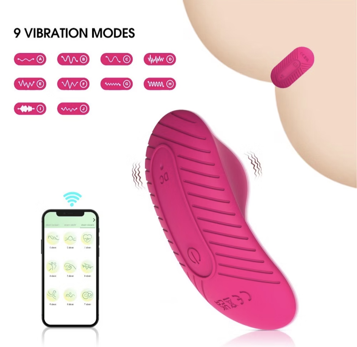 Vibrador de Calcinha Bluetooth Controle no celular a Distância via App encaixe Perfeito com Calcinha 