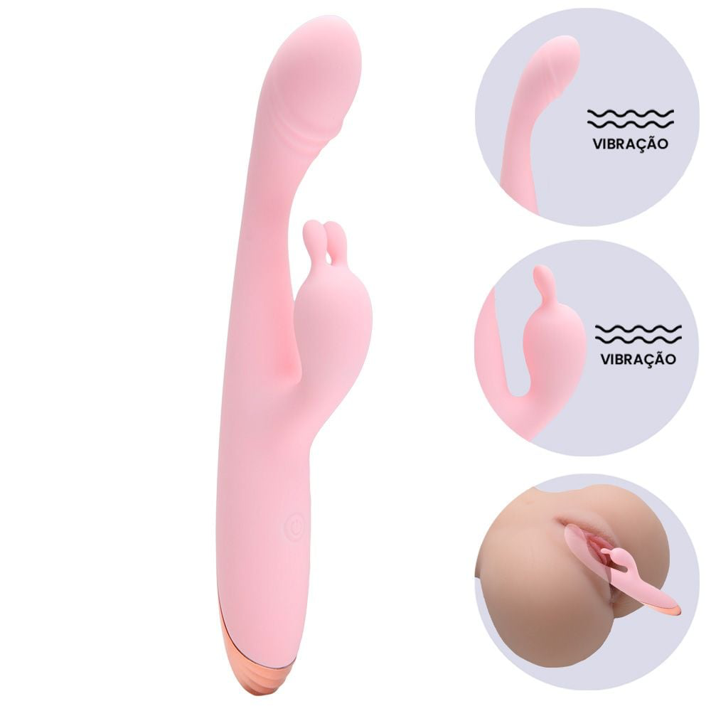 VIBRADOR PONTO G USB RABBIT 10 MODOS LILO VIPMIX