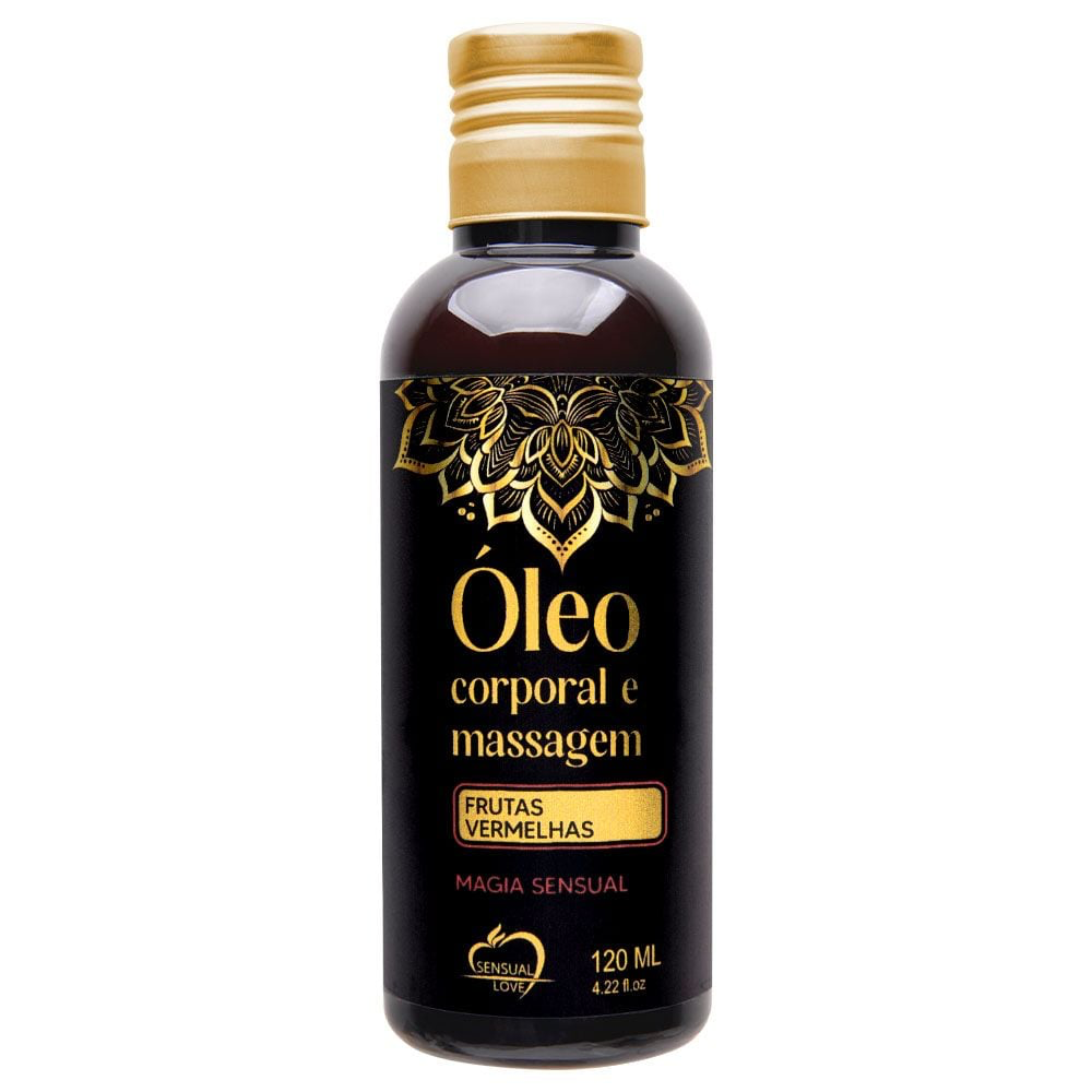 ÓLEO CORPORAL PARA MASSAGEM FRUTAS VERMELHAS 120ML SENSUAL LOVE