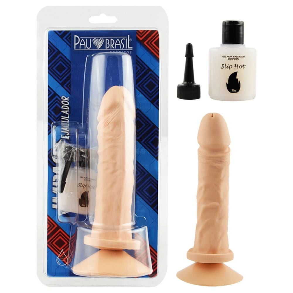 KIT PRÓTESE EJACULADOR 16 X 3,2CM COM LUBRIFICANTE PAU BRASIL