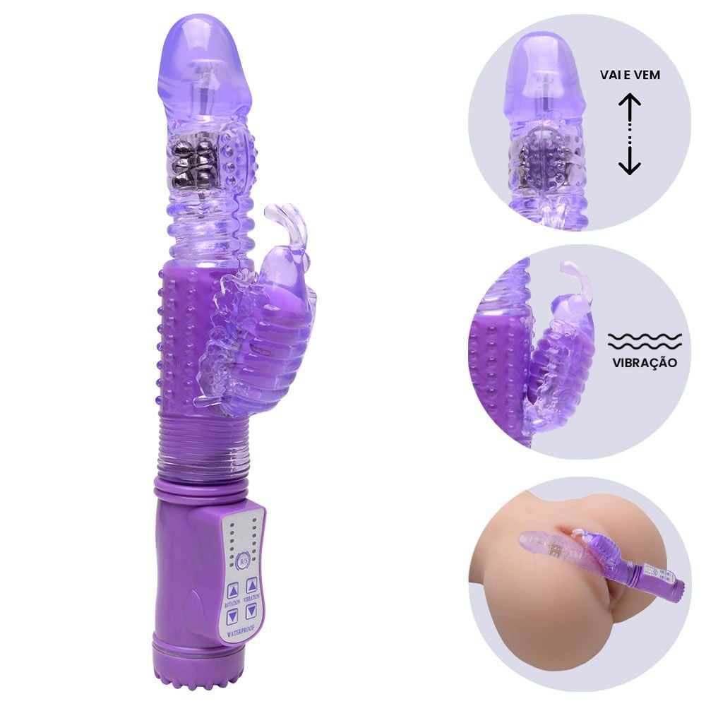 VIBRADOR JACK RABBIT VAI E VEM 36 VIBRAÇÕES SEXY IMPORT