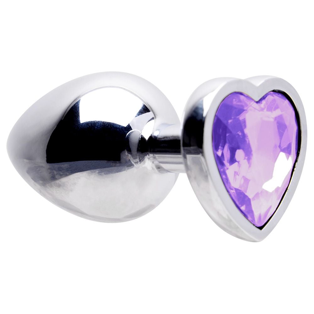 PLUG ANAL METAL CORAÇÃO PEDRA G SENSUAL LOVE