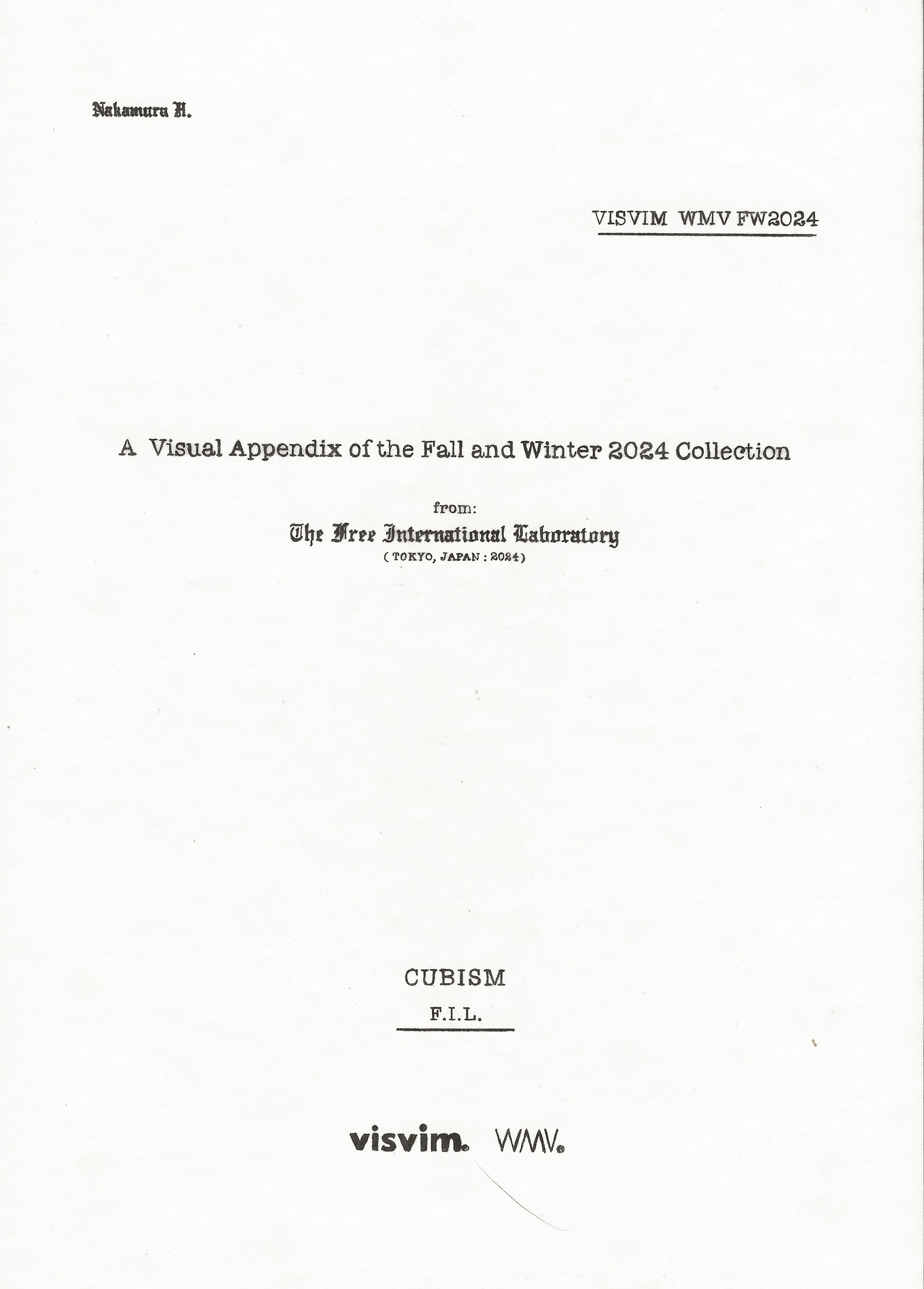 VISVIM: A Visual Appendix