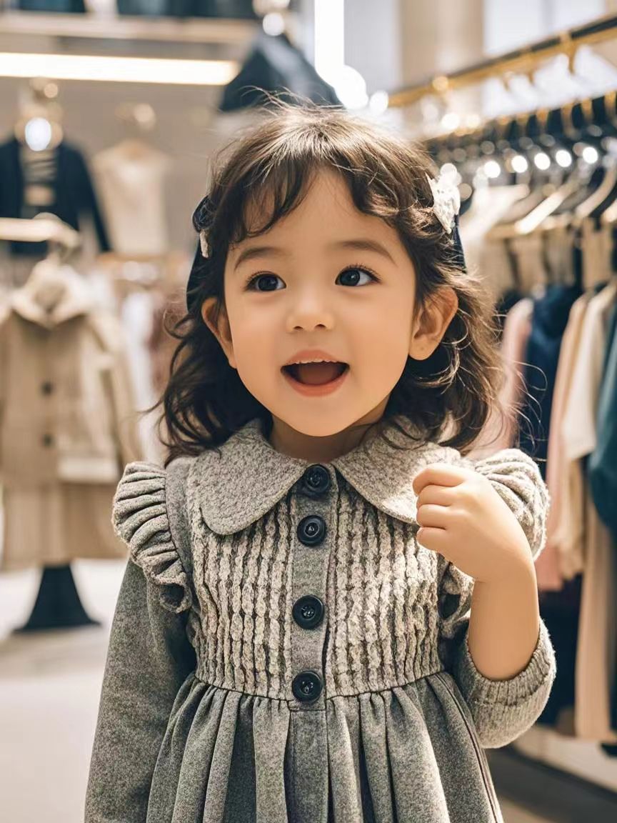 Gray Knit Dress for Kids