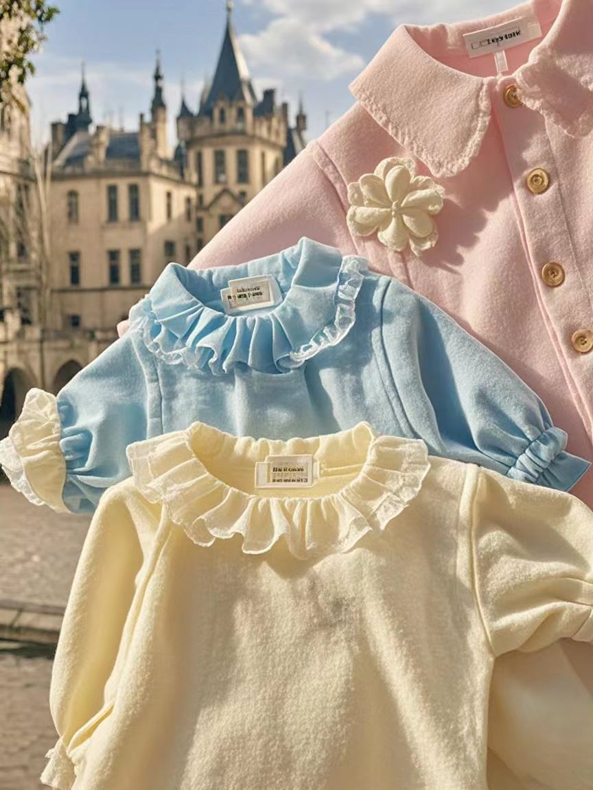Children's Ruffled Collar Sweaters