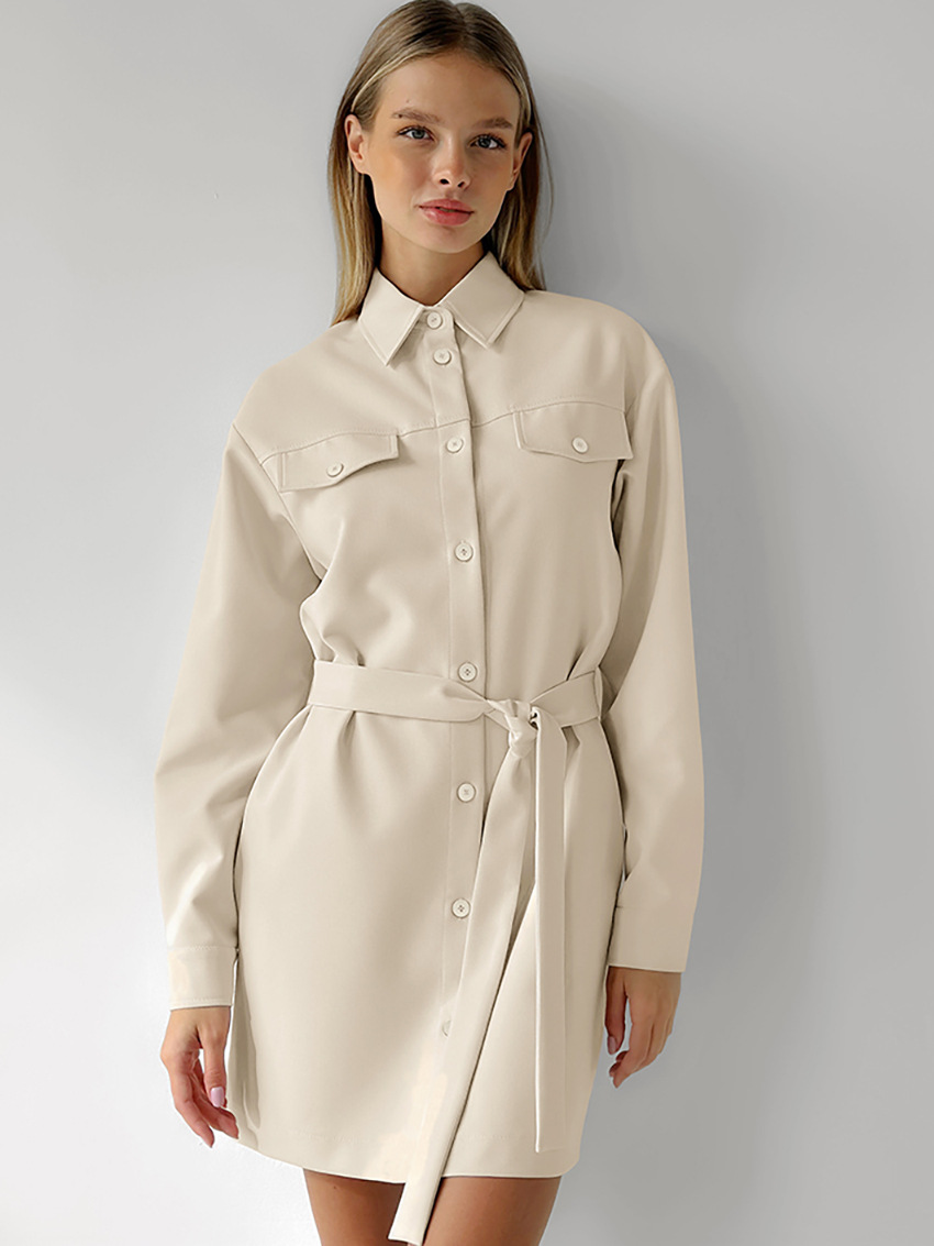 Beige Shirt Dress