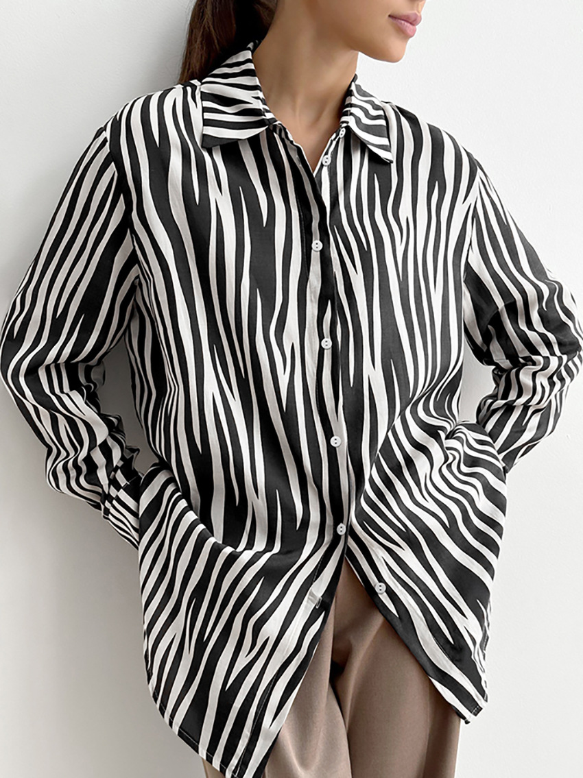 Zebra Print Long Sleeve Shirt