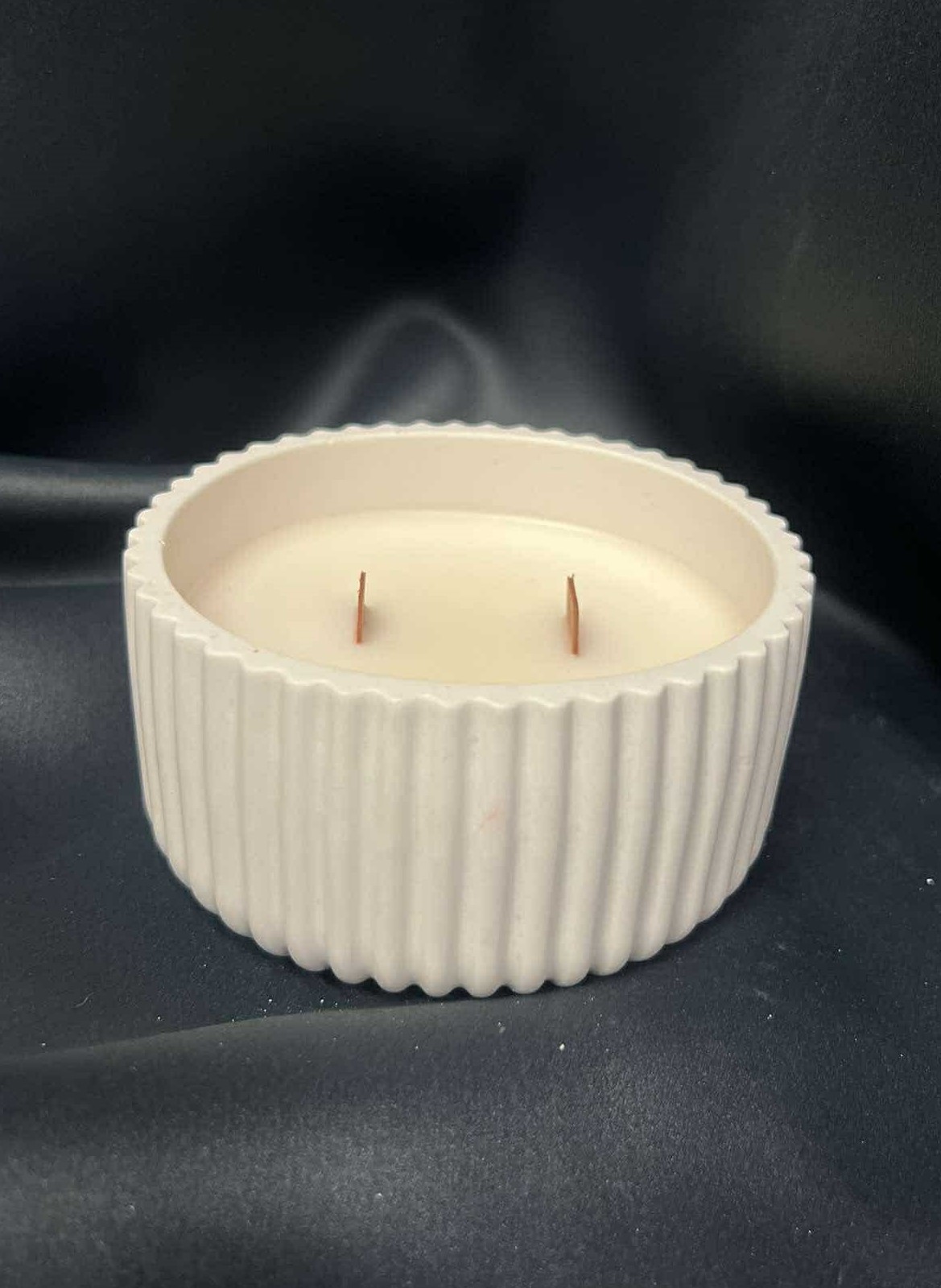 Geurkaars Rond Potje Verticaal Streep Laag