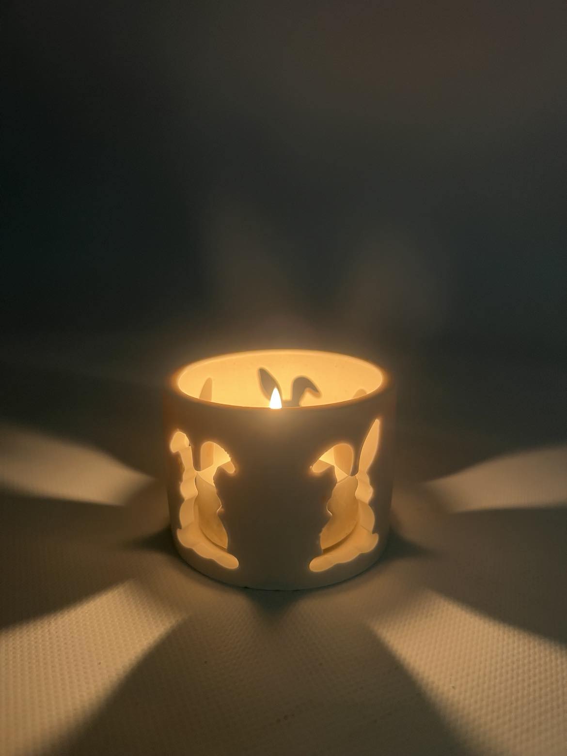 Theelichthouder konijntjes