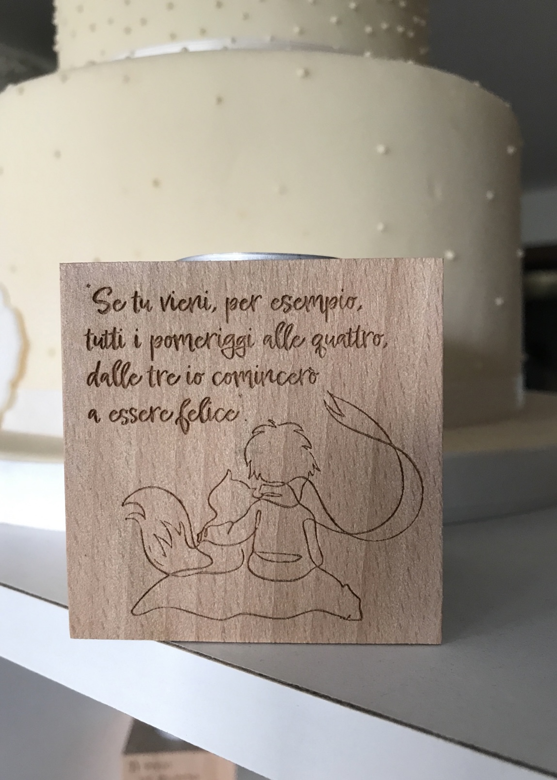 Cubo porta candela "Piccolo Principe"