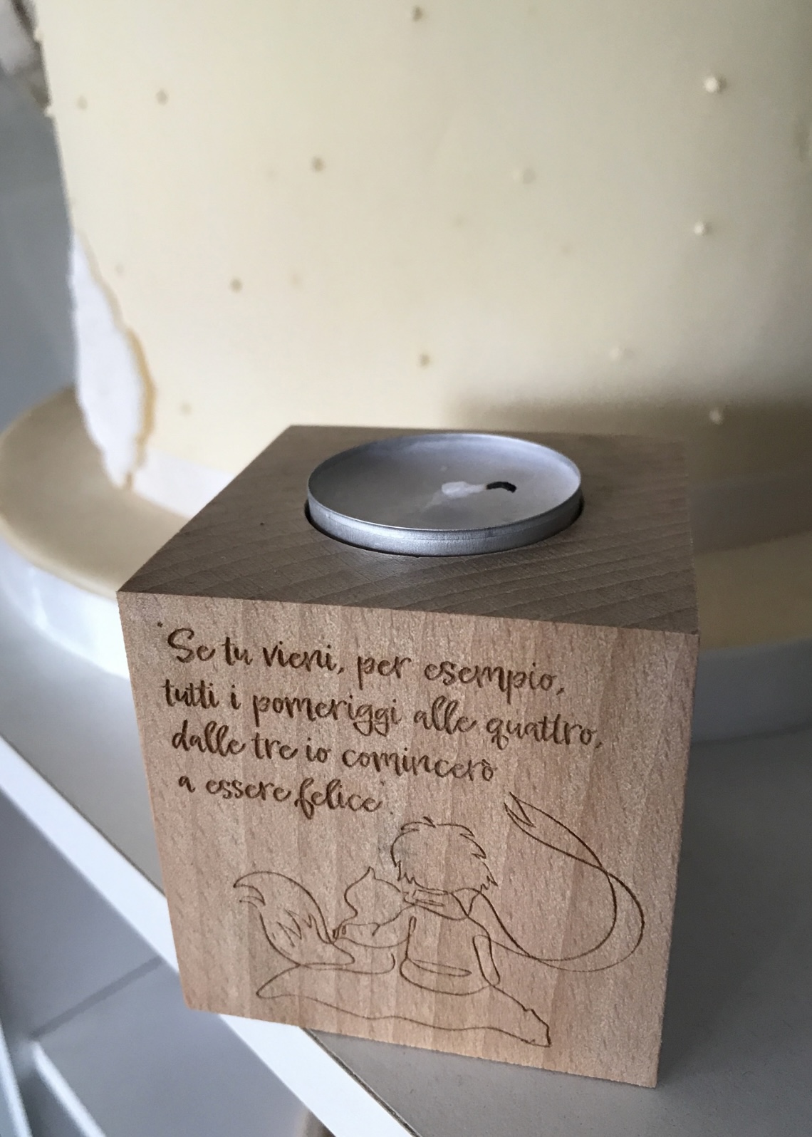 Cubo porta candela "Piccolo Principe"