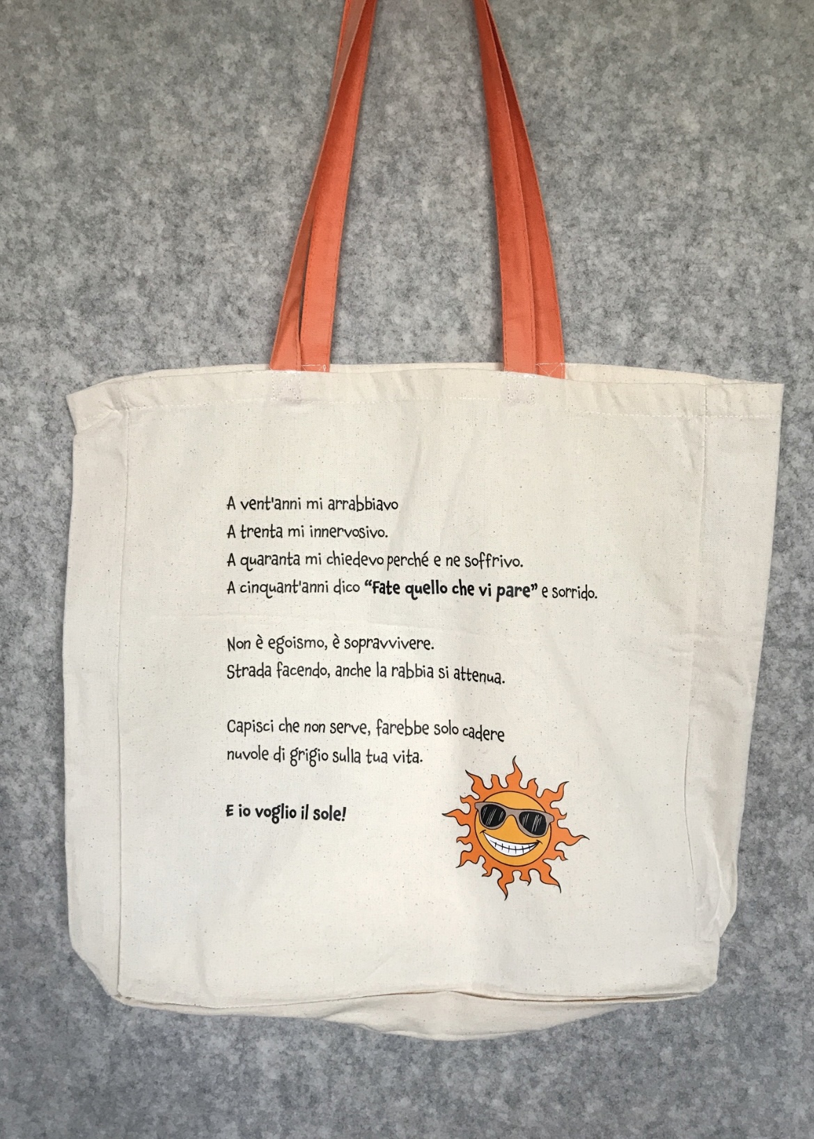 Borsa cotone "Voglio il sole"