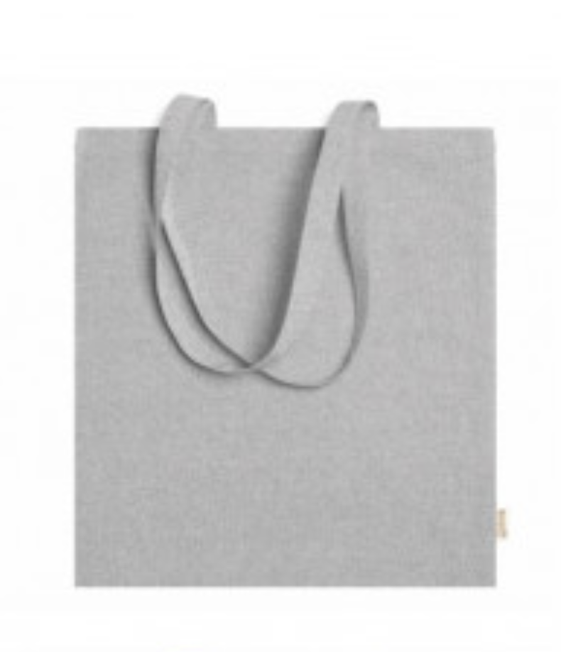 Borsa cotone riciclato grigio 38x42 cm