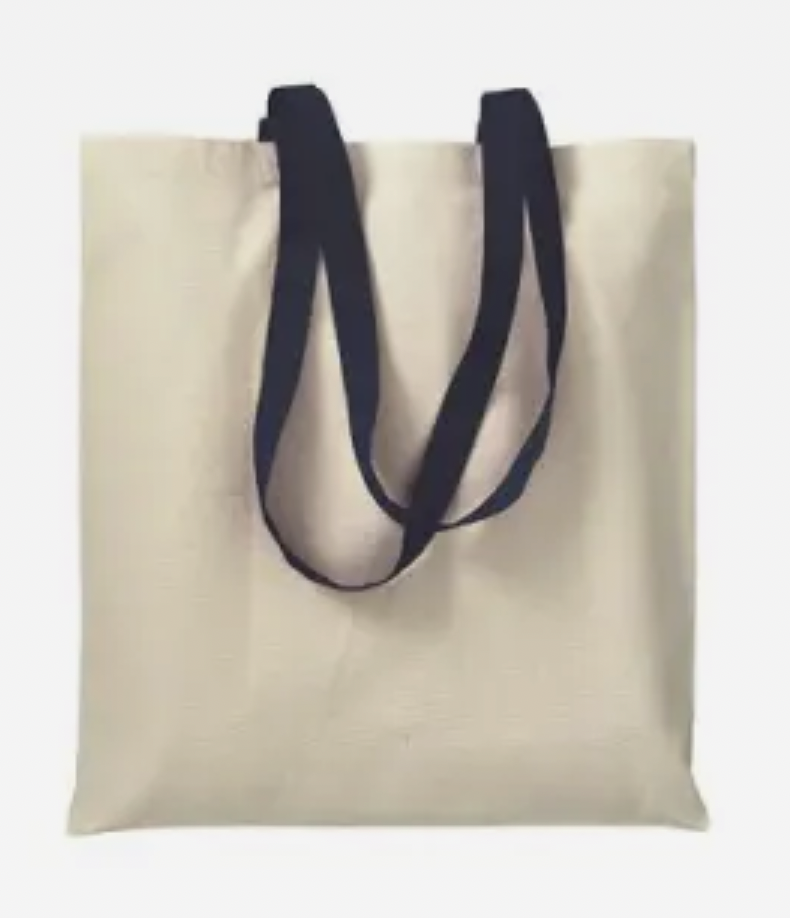 Borsa cotone 38x42 cm con manici colorati