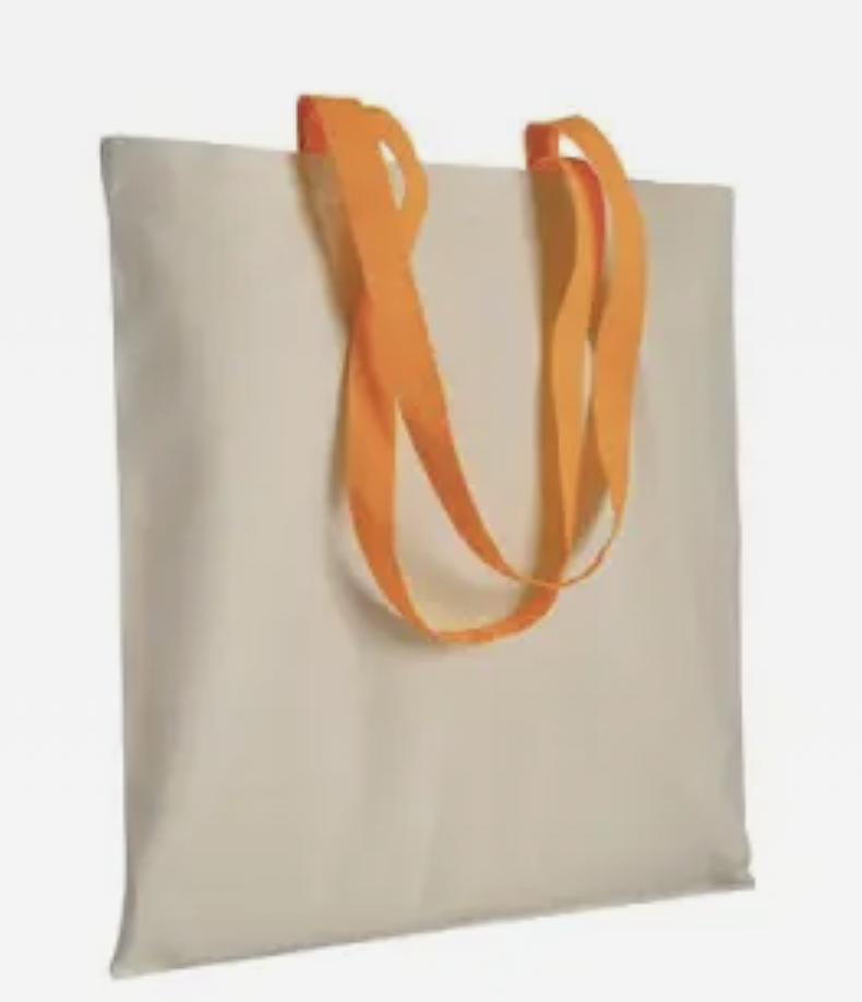 Borsa cotone 38x42 cm con manici colorati