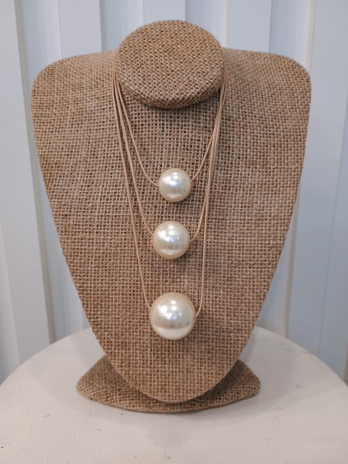 Colar com trio de Pérolas Grandes