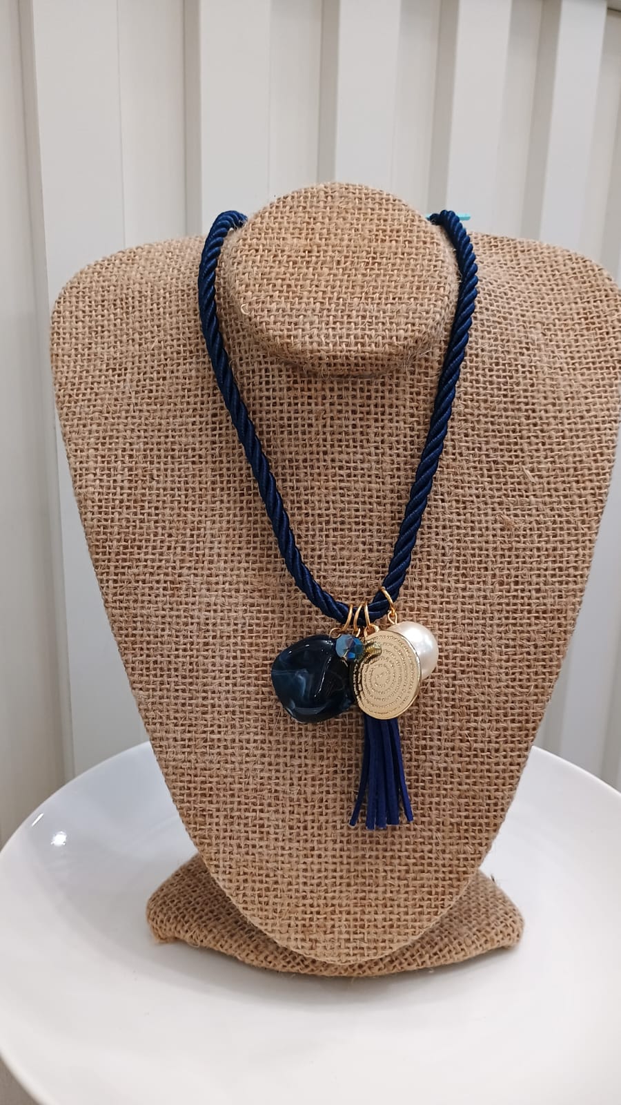 Colar marinho com Pai Nosso