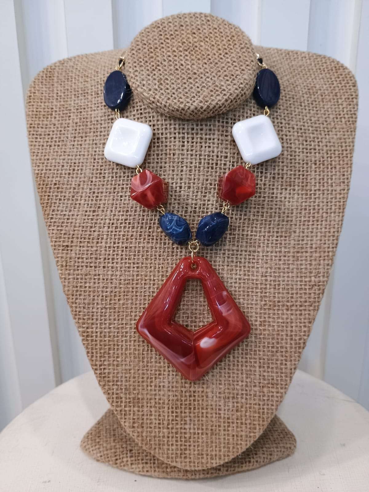 Colar navy com peça