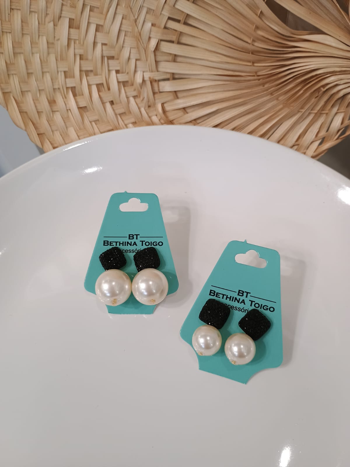 Brinco druza com pérolas