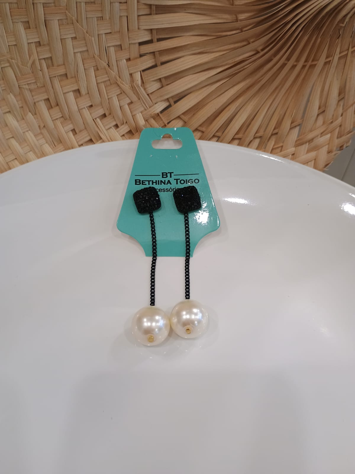 Brinco druza com pérolas