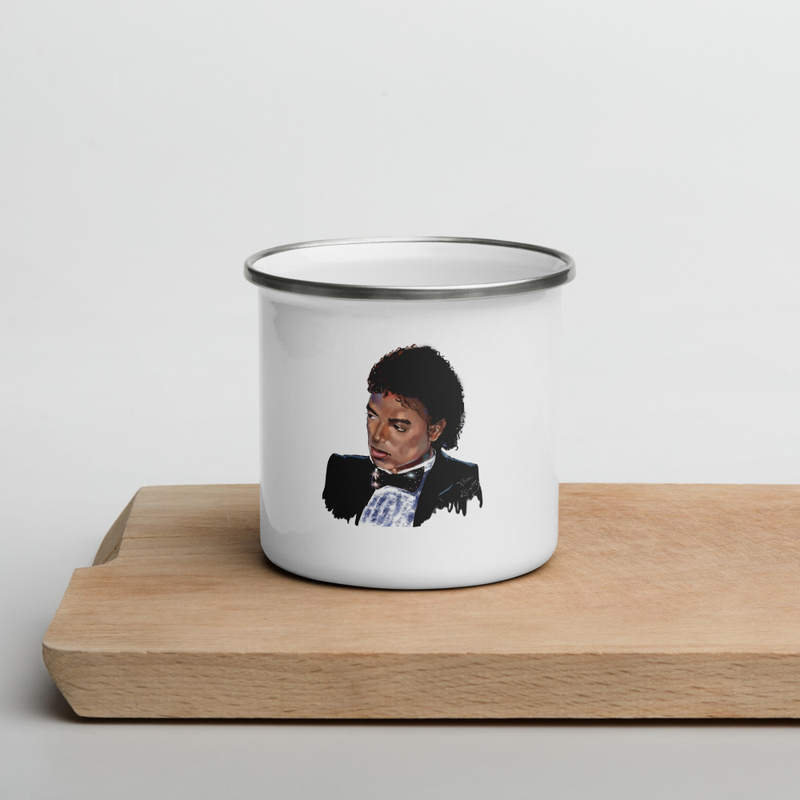 Original handpainted Michael Jackson Enamel Mug