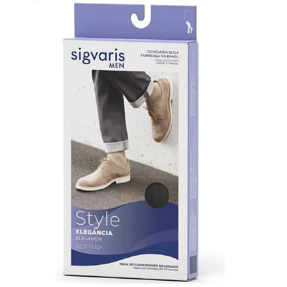 Meia masculina suave compressão 3/4 Actitud 15-20  mmgh cor preta tam.G- Sigvaris