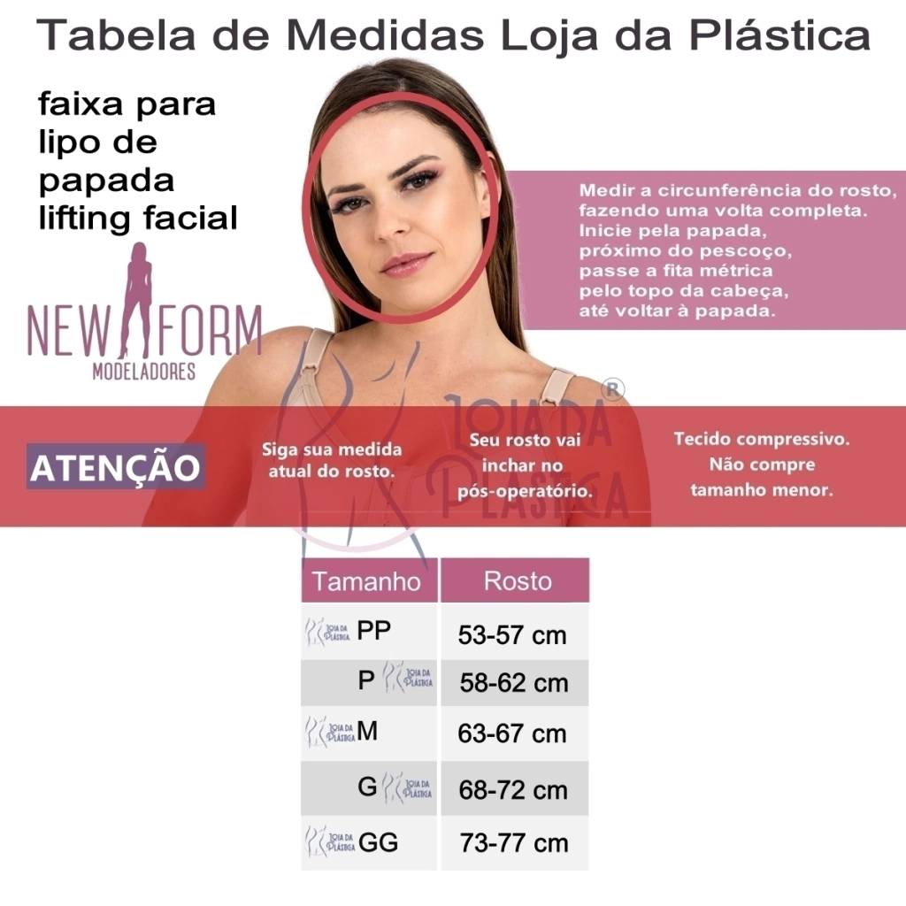 Faixa para lipo de papada mentoneira pós cirurgica ref 801-Newform