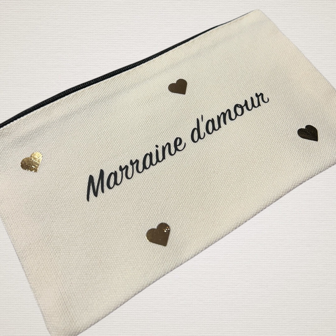 Trousse petit coeur doré