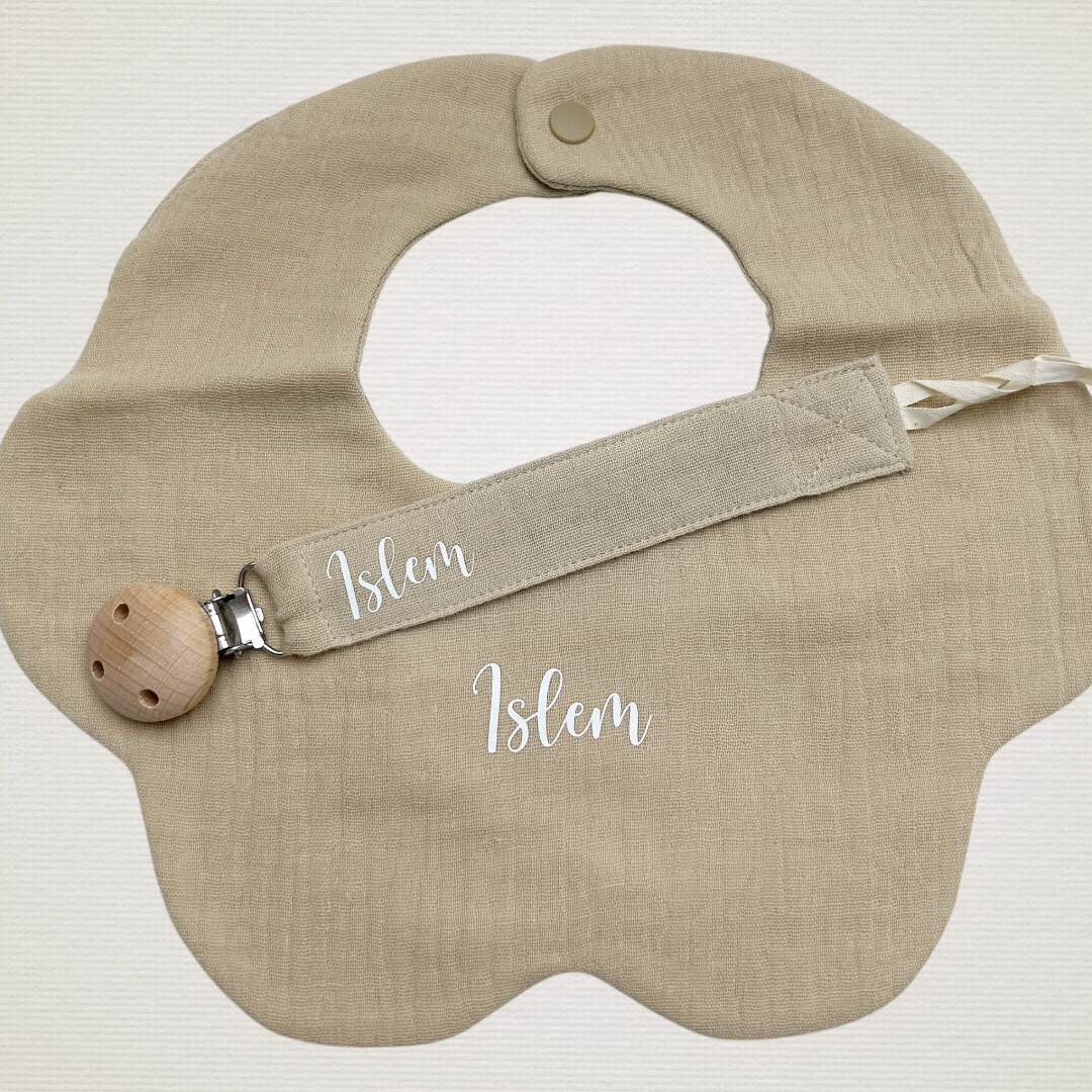 Bavoir & Attache tétine en tissus 