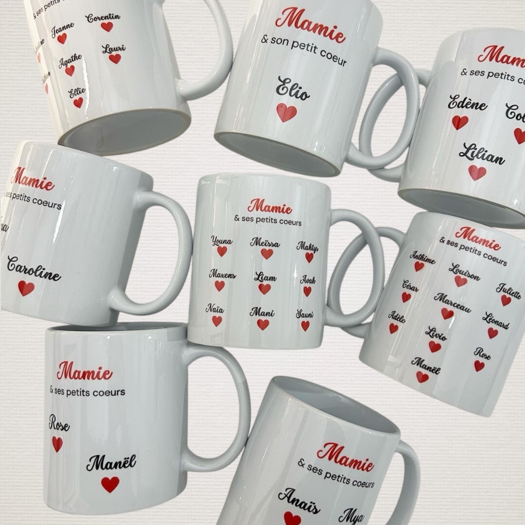 Mug "Mamie et ses petits coeurs"