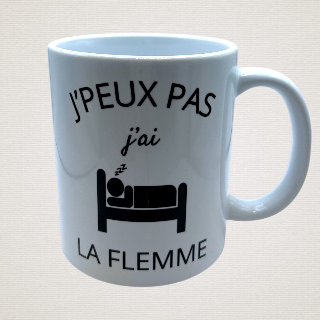 Mug "jpeux pas j'ai la flemme"