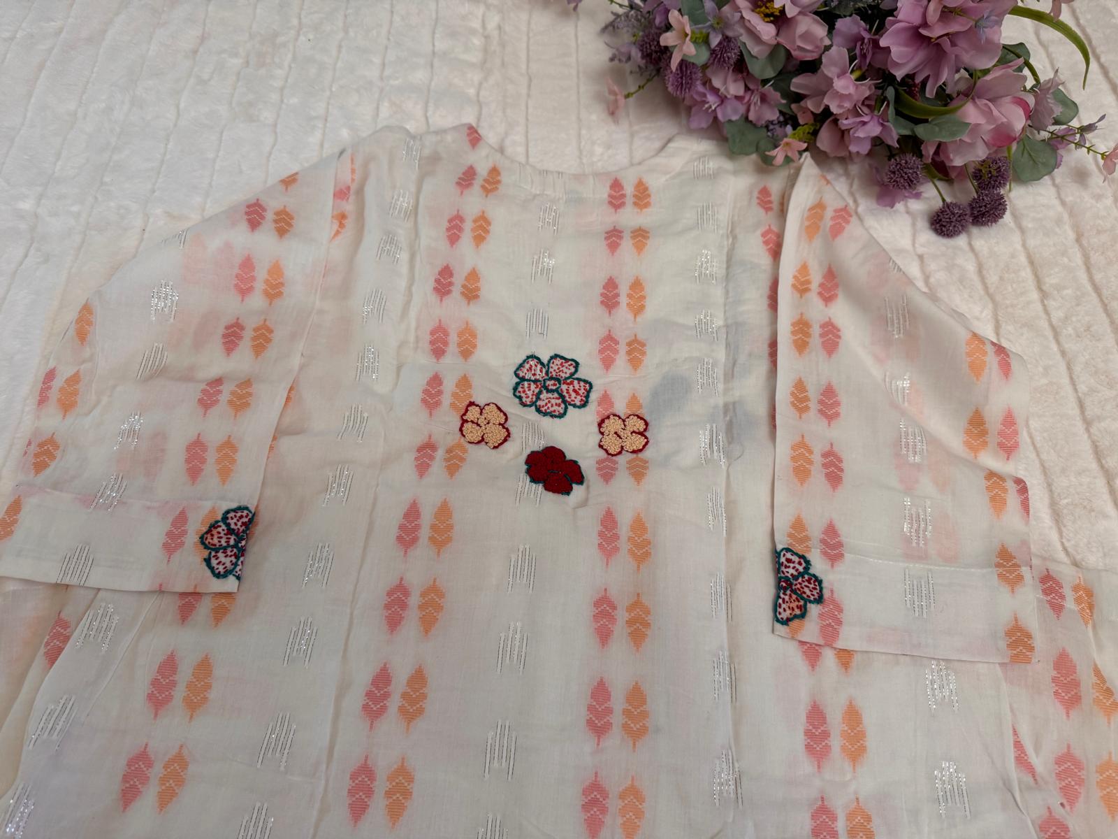 Pink A- Line Dress Mul cotton