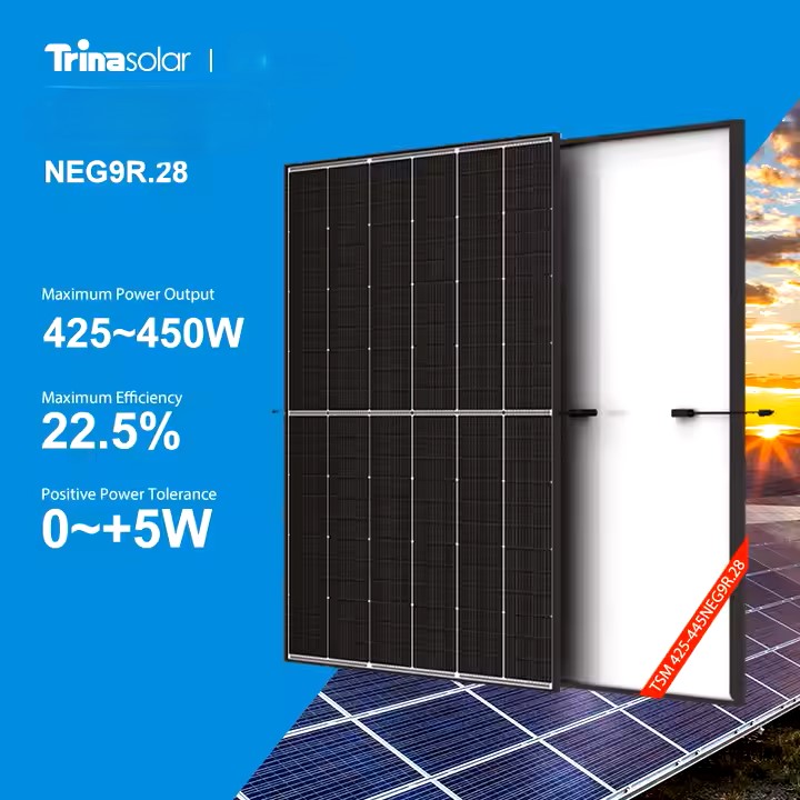 Trina Vertex S+ Bifacial Solarpanel, komplett schwarz, 425 W,  Dual-Glas-N-Typ-PV-Modul, Neg9rc.27,