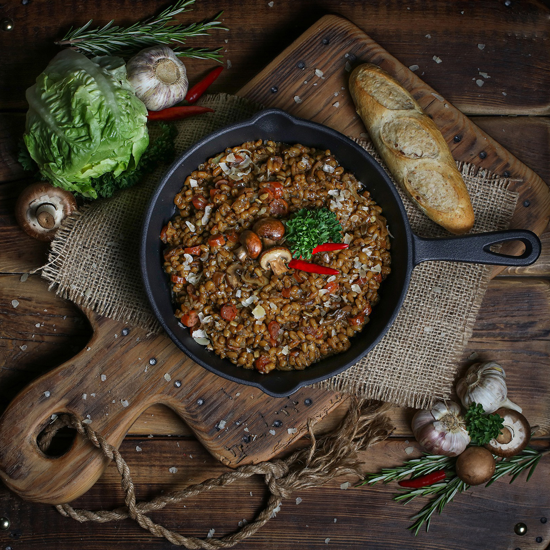 KOŠOTA Perlinės kruopos su grybais ir petražolėmis, 200 g