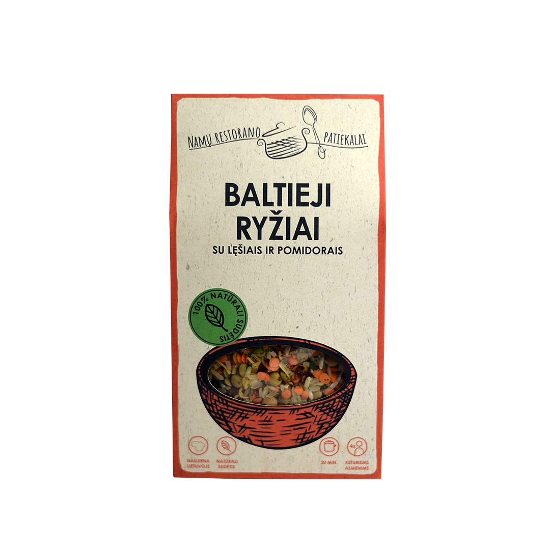 BALTIEJI RYŽIAI su lęšiais ir pomidorais, 250 g