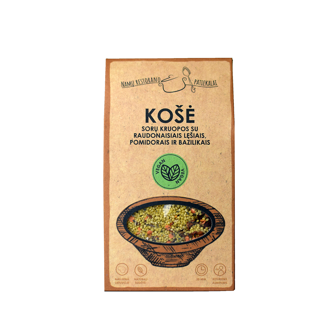 SORŲ KRUOPOS su lęšiais ir bazilikais, 250 g