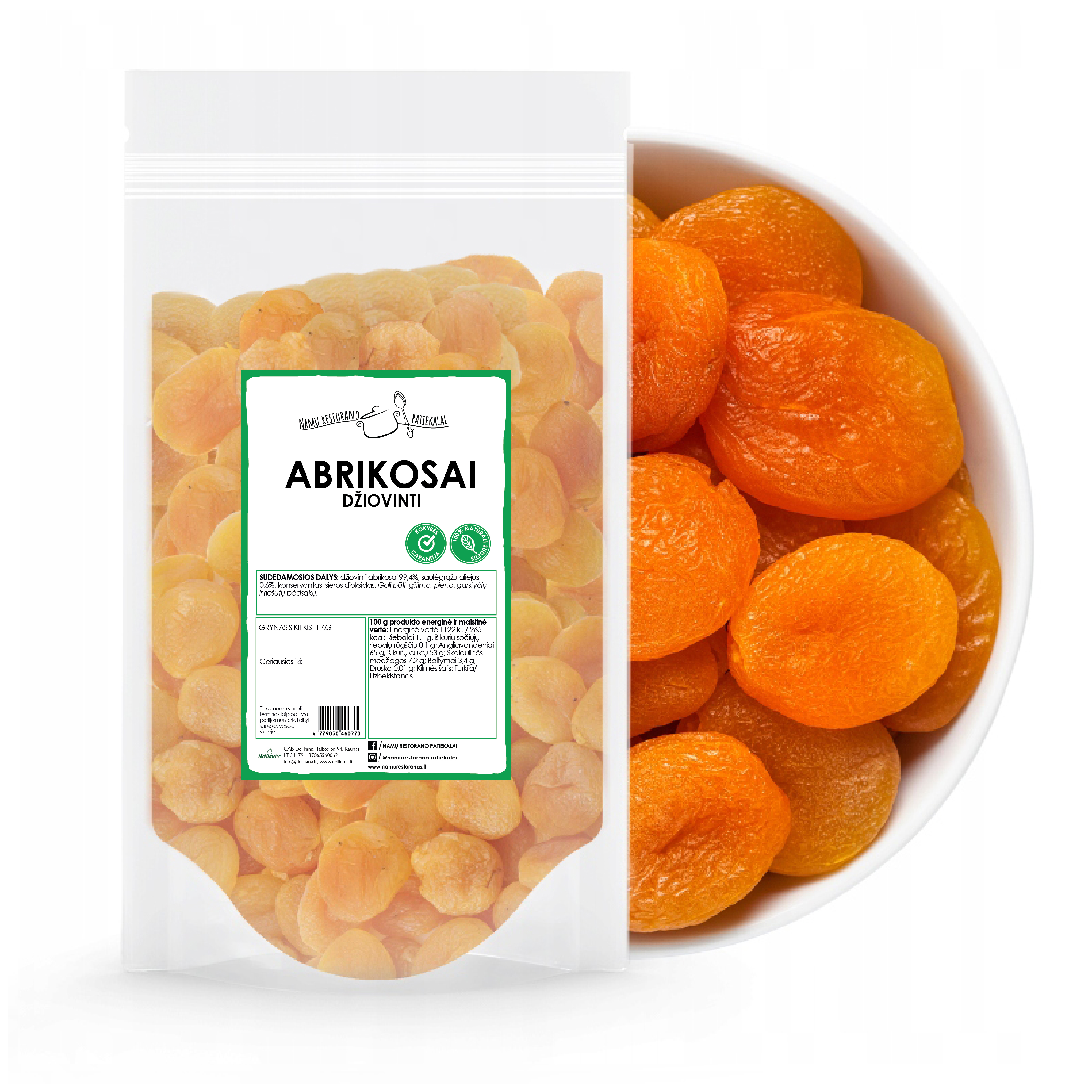 Džiovinti abrikosai, 1 kg