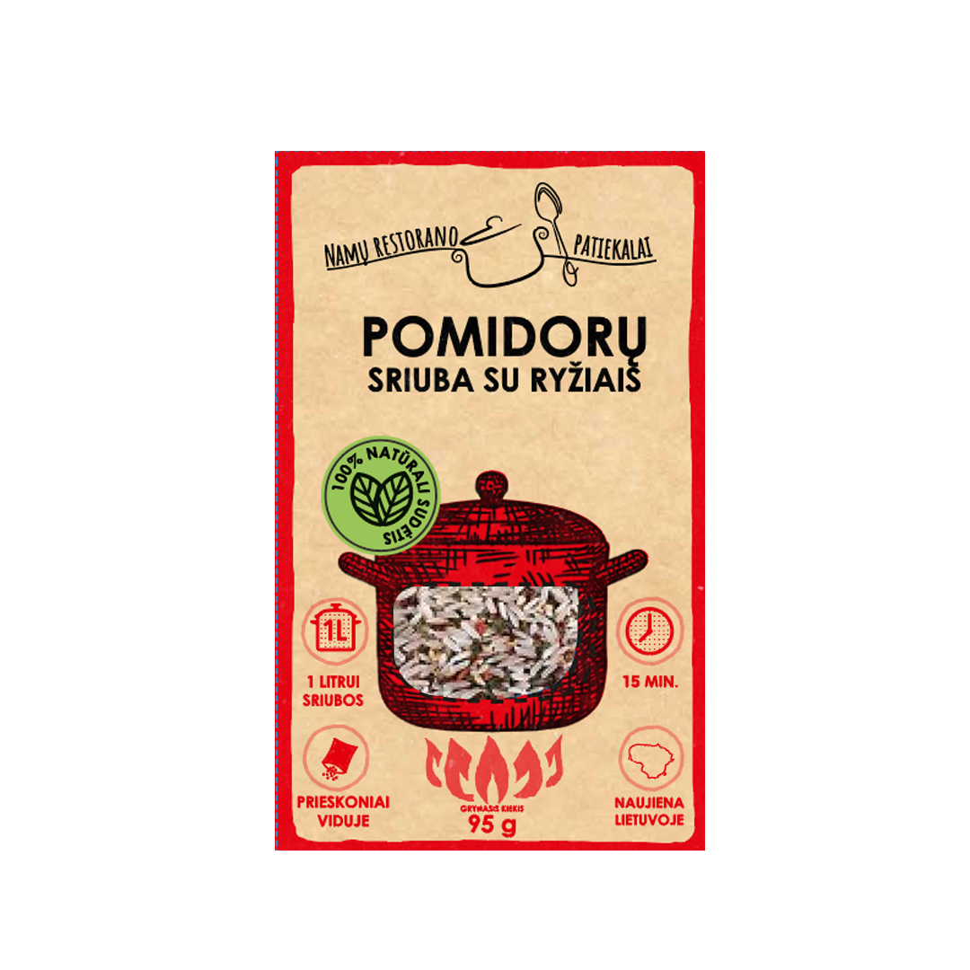 Pomidorų sriuba su ryžiais, 95 g