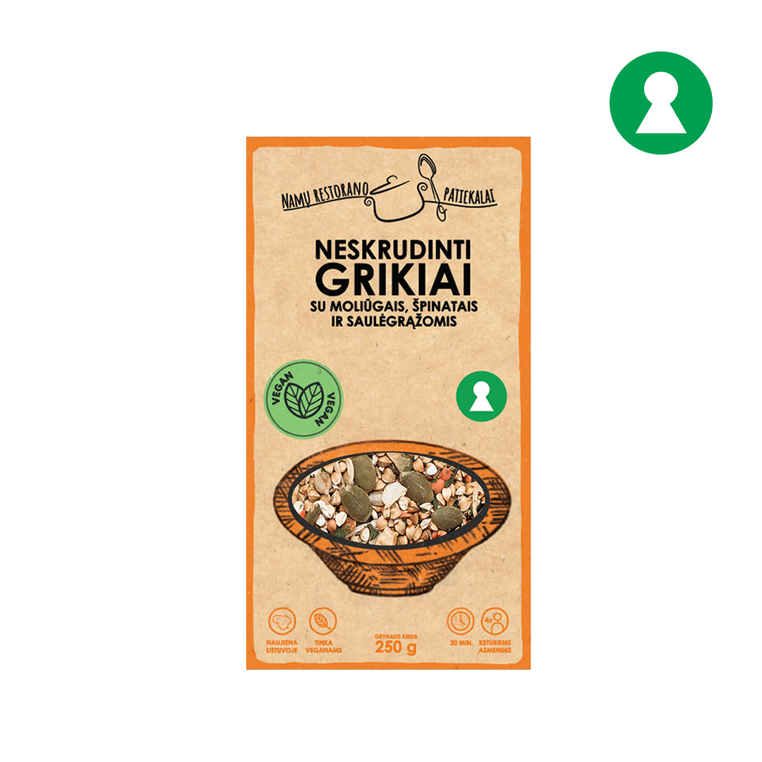 Žalieji GRIKIAI (neskrudinti) su moliūgais, špinatais ir saulėgrąžomis, 250 g