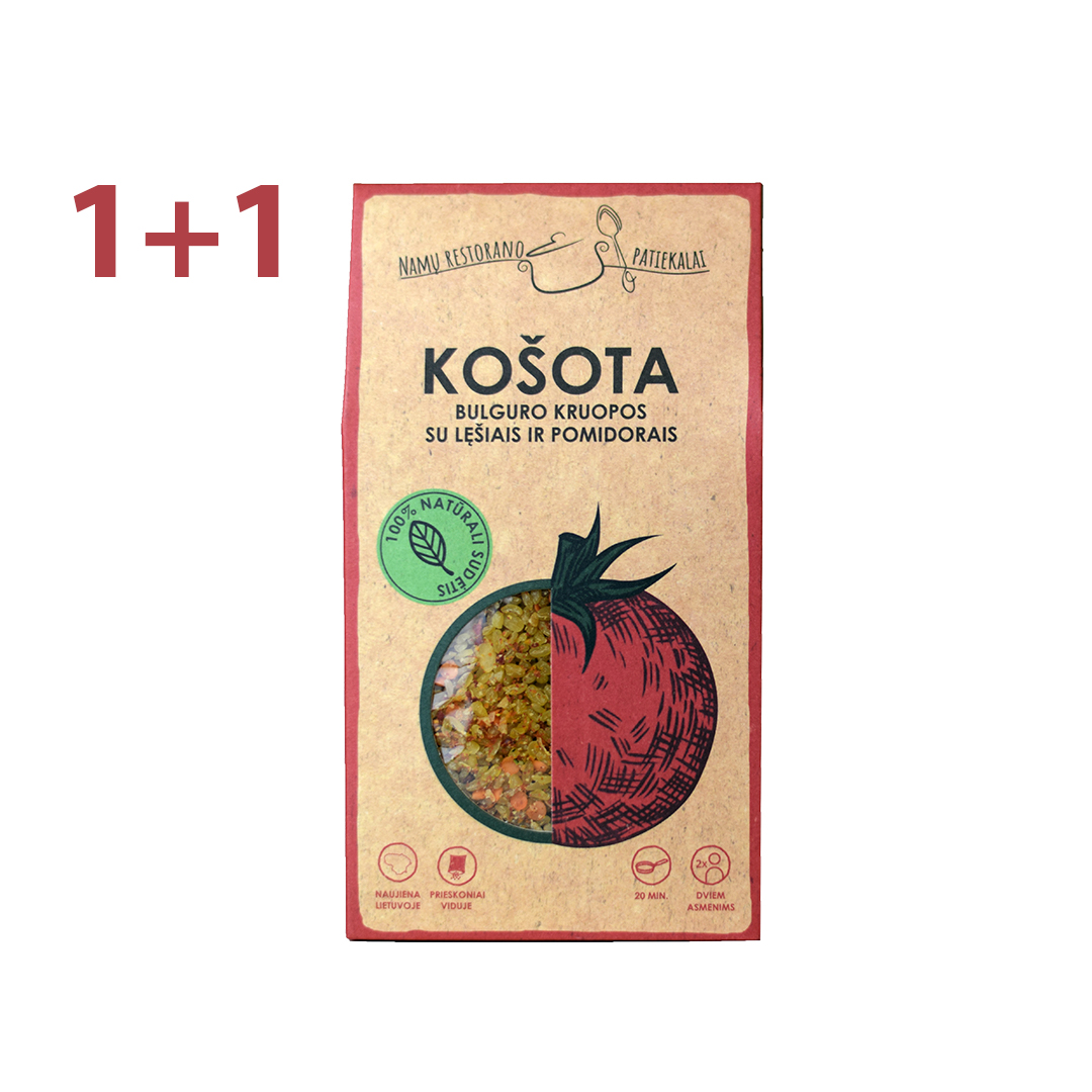 KOŠOTA Bulguro kruopų ir lęšių košė su pomidorais 1+1