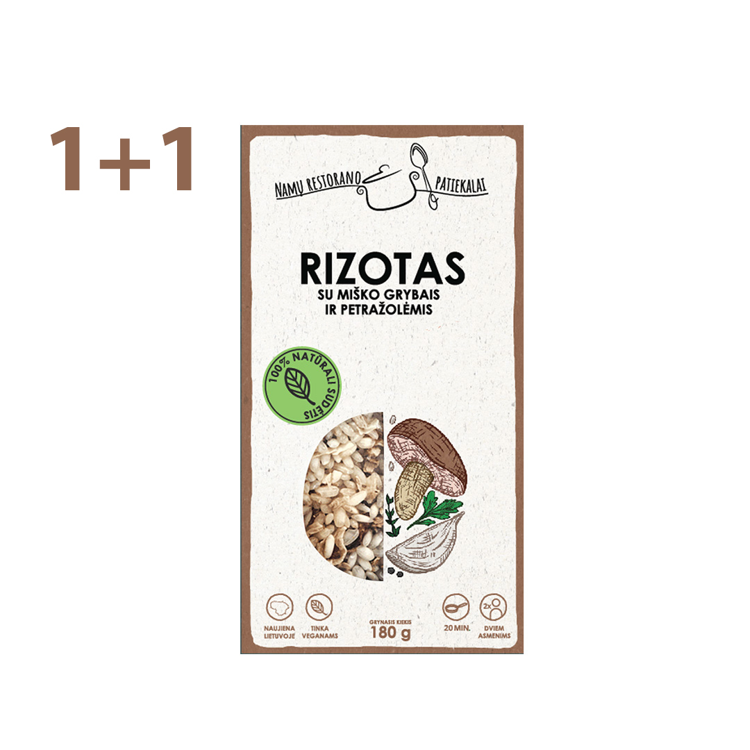 Rizotas (risotto) su miško grybais ir petražolėmis 1+1
