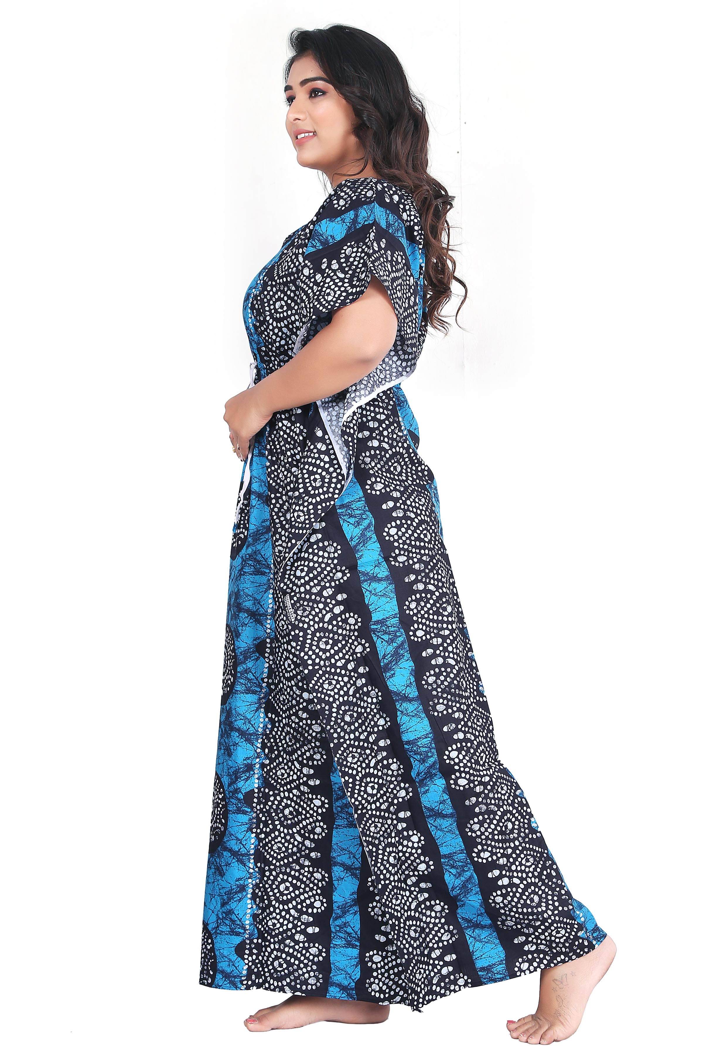 Stylaclue Cotton  Batik Kaftan Nighty Large Size