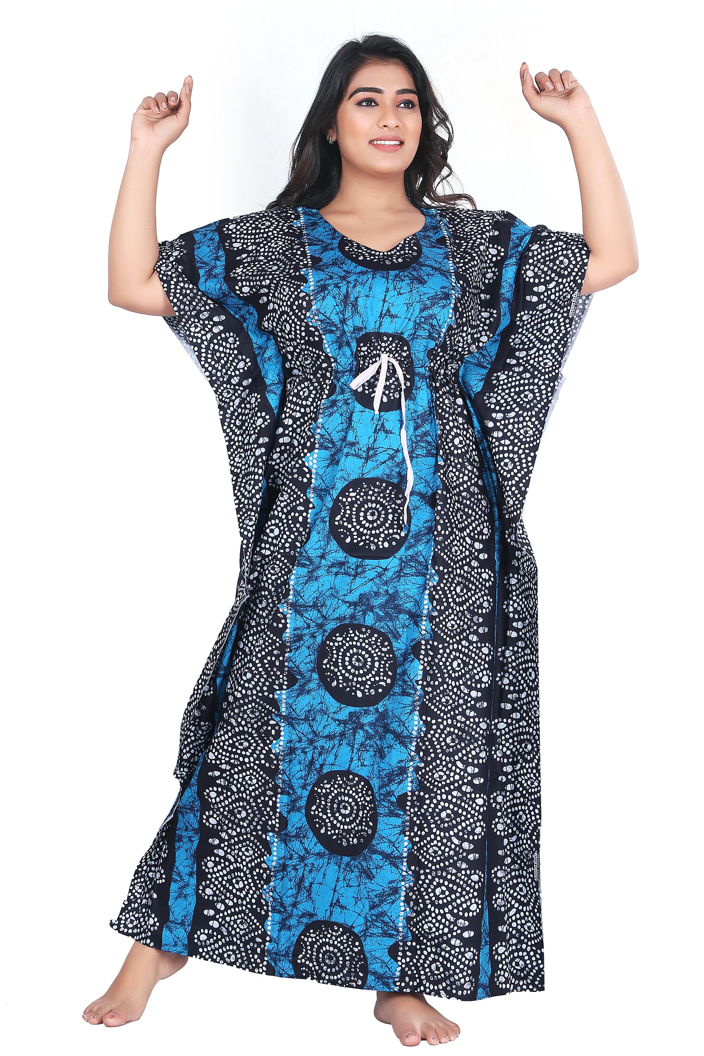 Stylaclue Cotton  Batik Kaftan Nighty Large Size