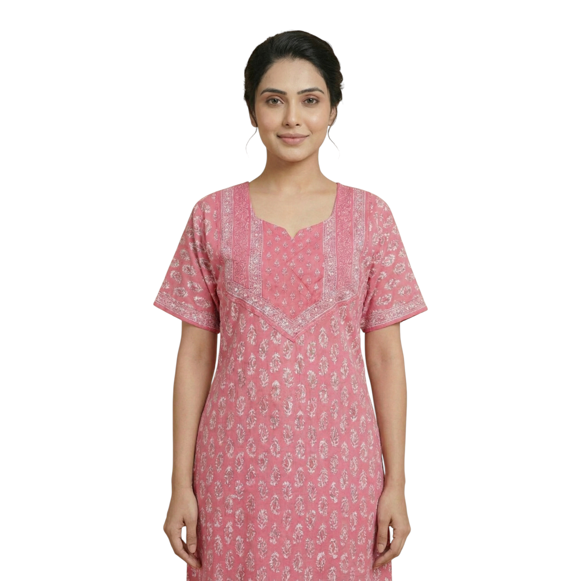 Pink Printed Cotton Nightgown