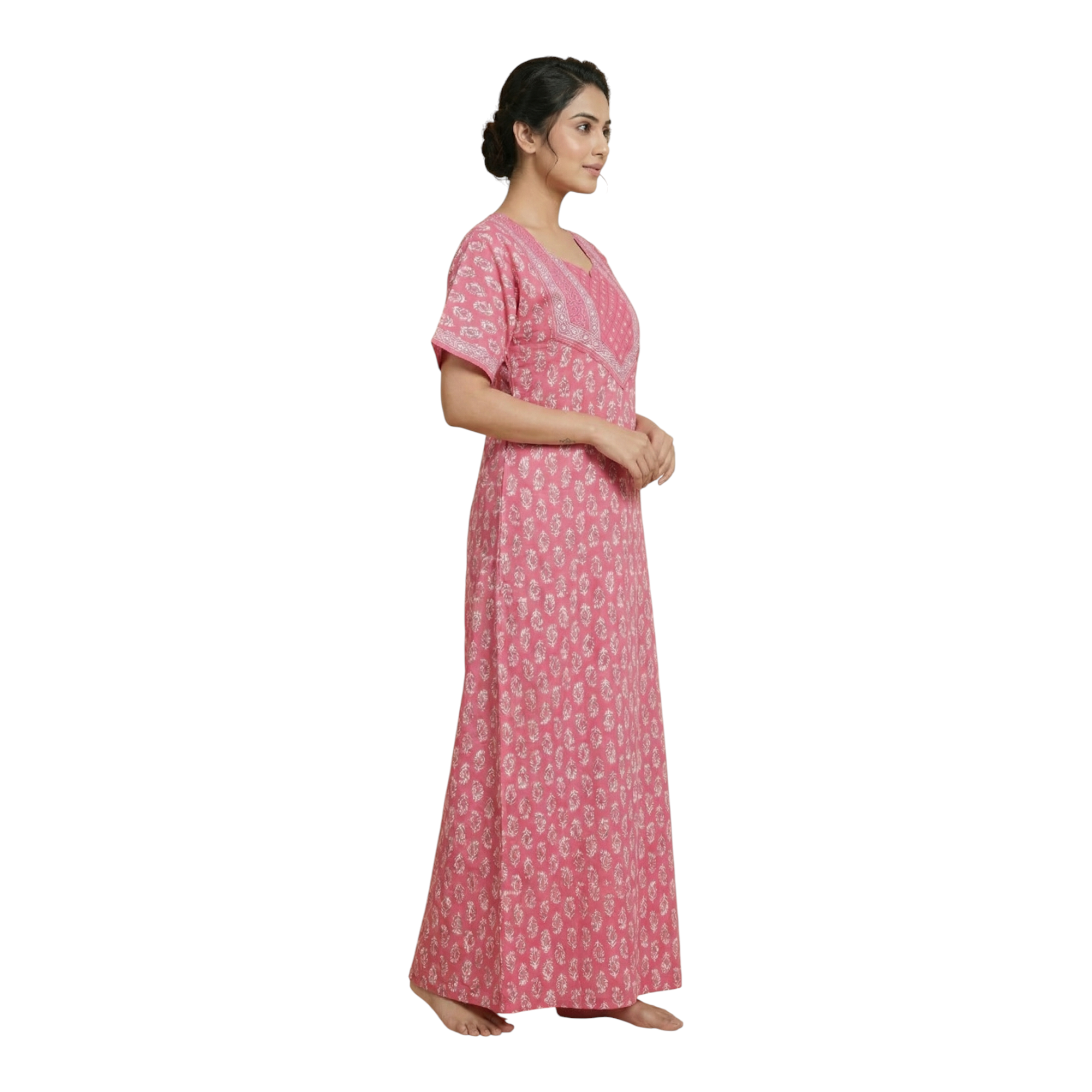 Pink Printed Cotton Nightgown