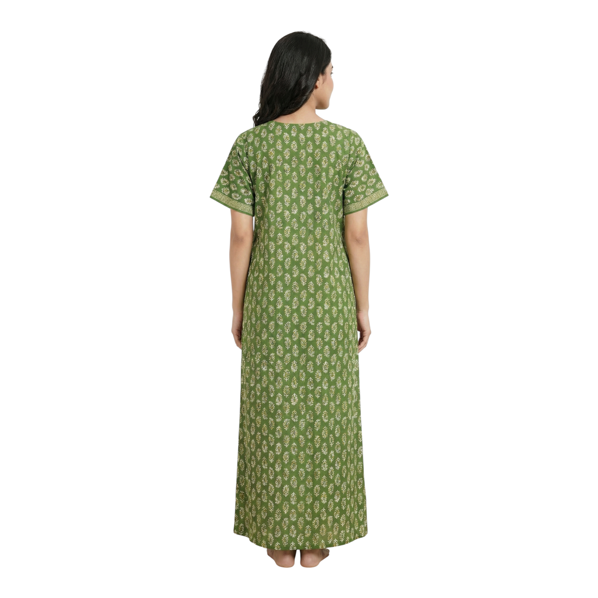 Green Printed Cotton Nightgown