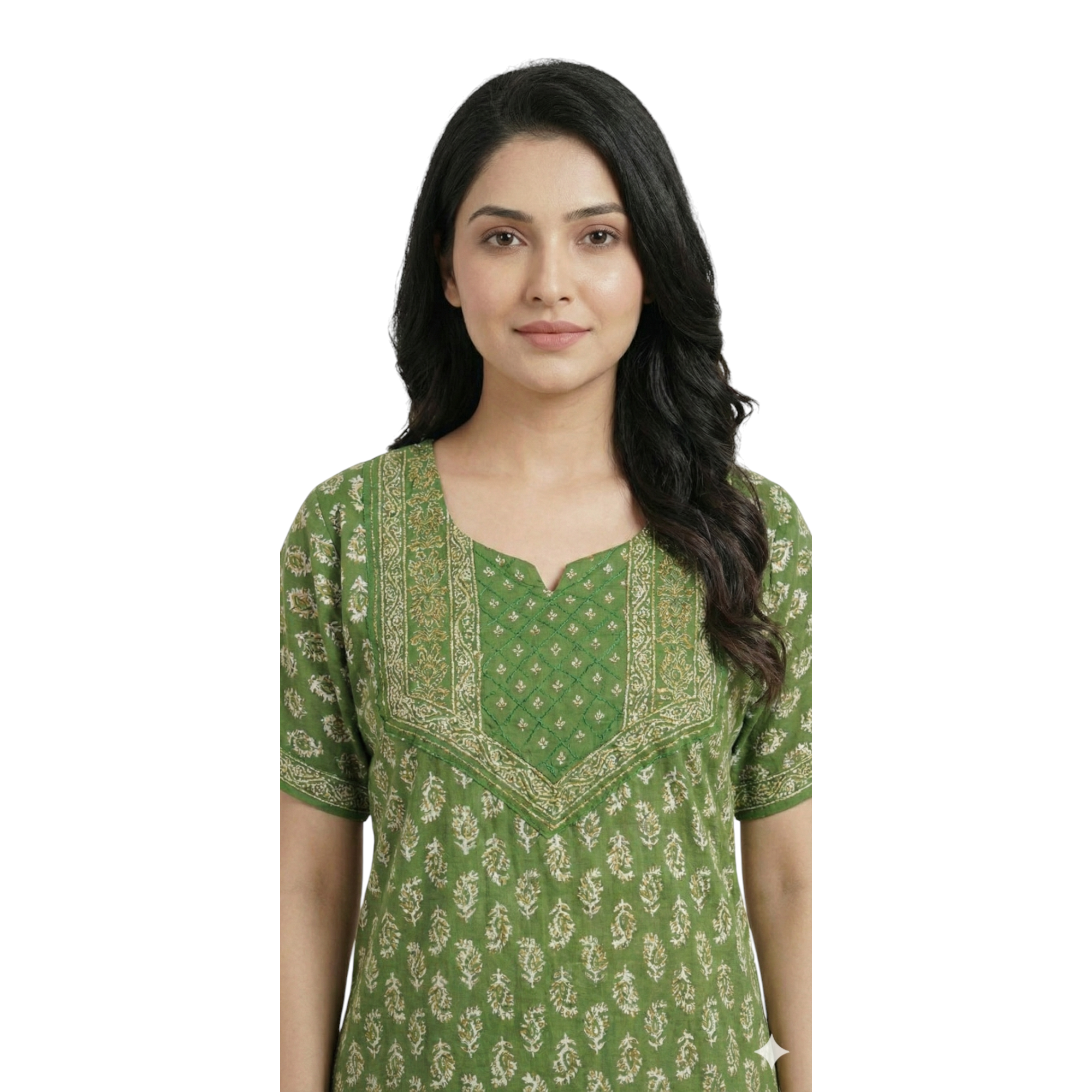 Green Printed Cotton Nightgown