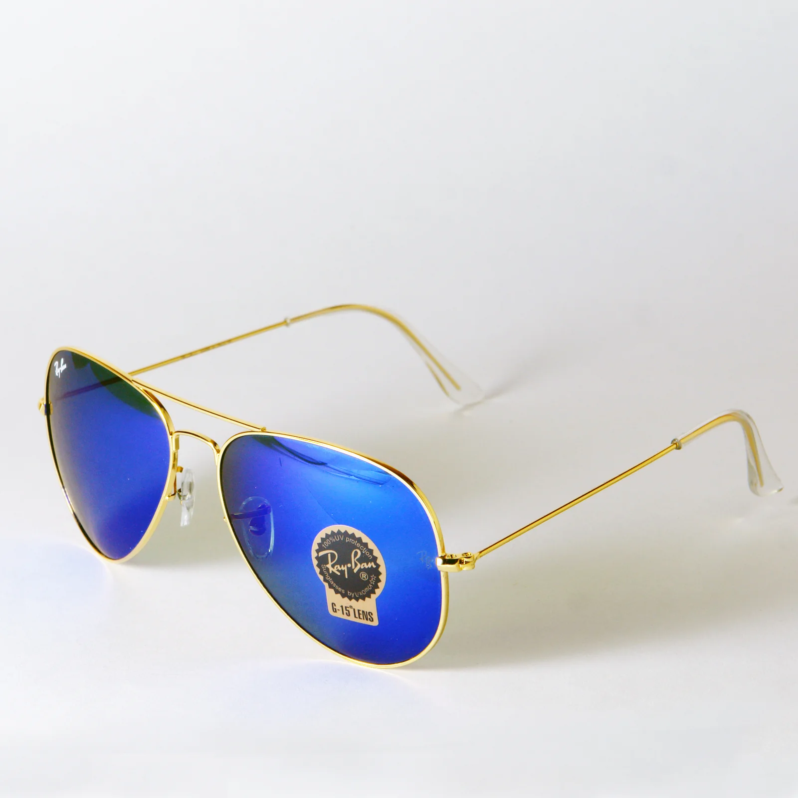 Anteojos De Sol Ray-ban 3026 Dorado Azul O Aviador Azul Oscuro Iridiscente Dorado