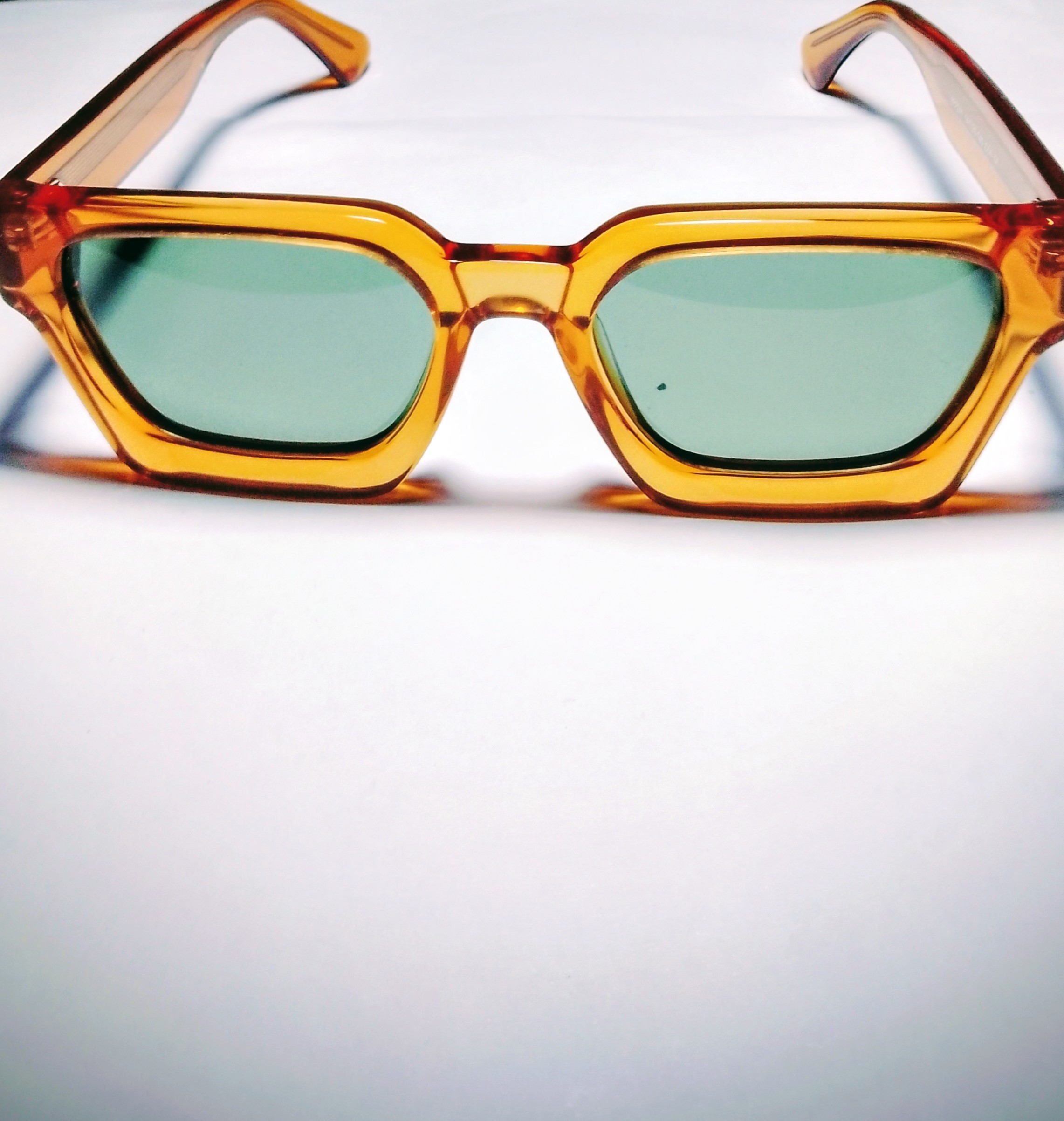 Anteojos De Sol Hbk De Acetato Yellow 54 Mm Polarizado Cuadrada Verde Oscuro Amarillo