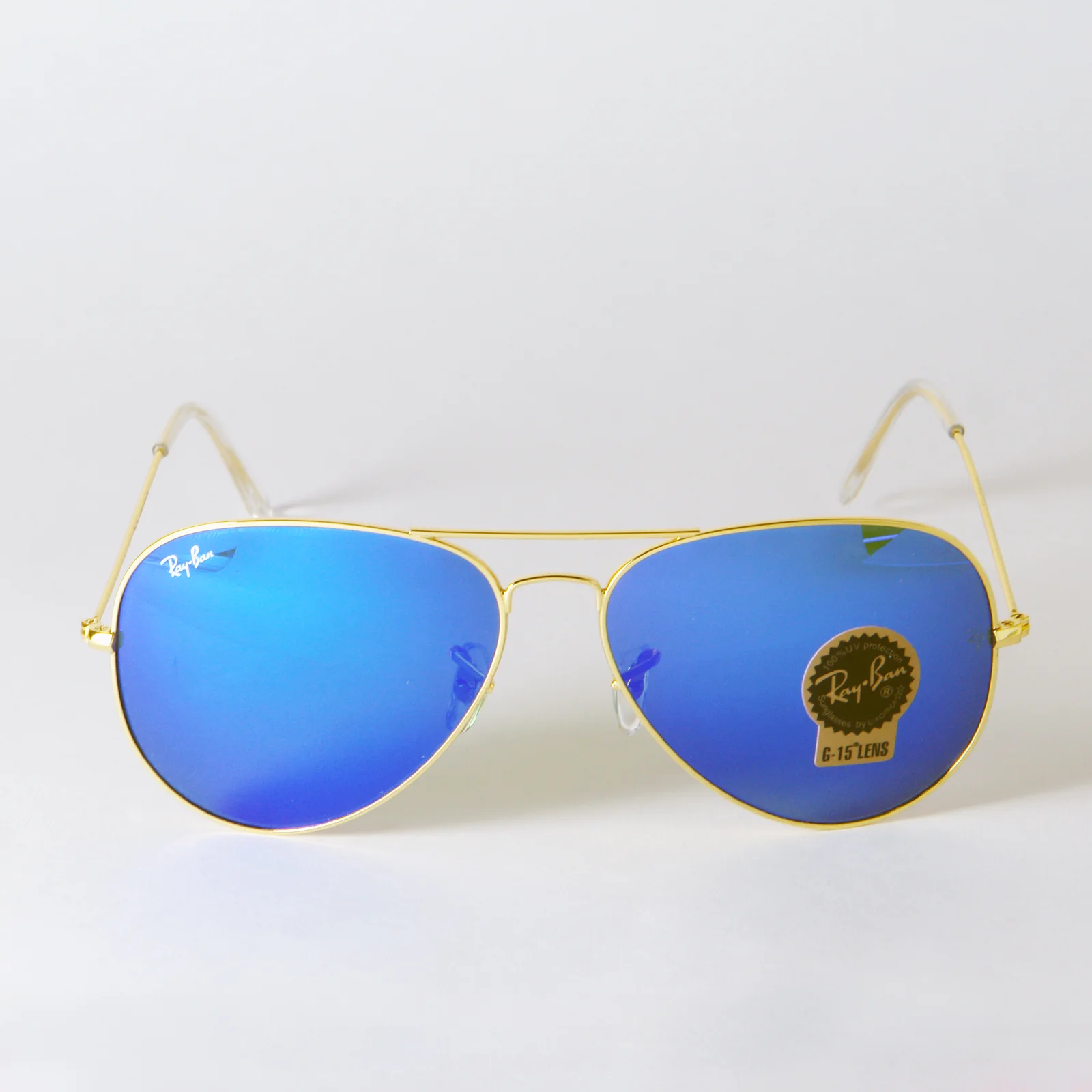 Anteojos De Sol Ray-ban 3026 Dorado Azul O Aviador Azul Oscuro Iridiscente Dorado 